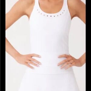 REVOLVE GIGI C Roberta White Racerback Tank Top with Cutout Details